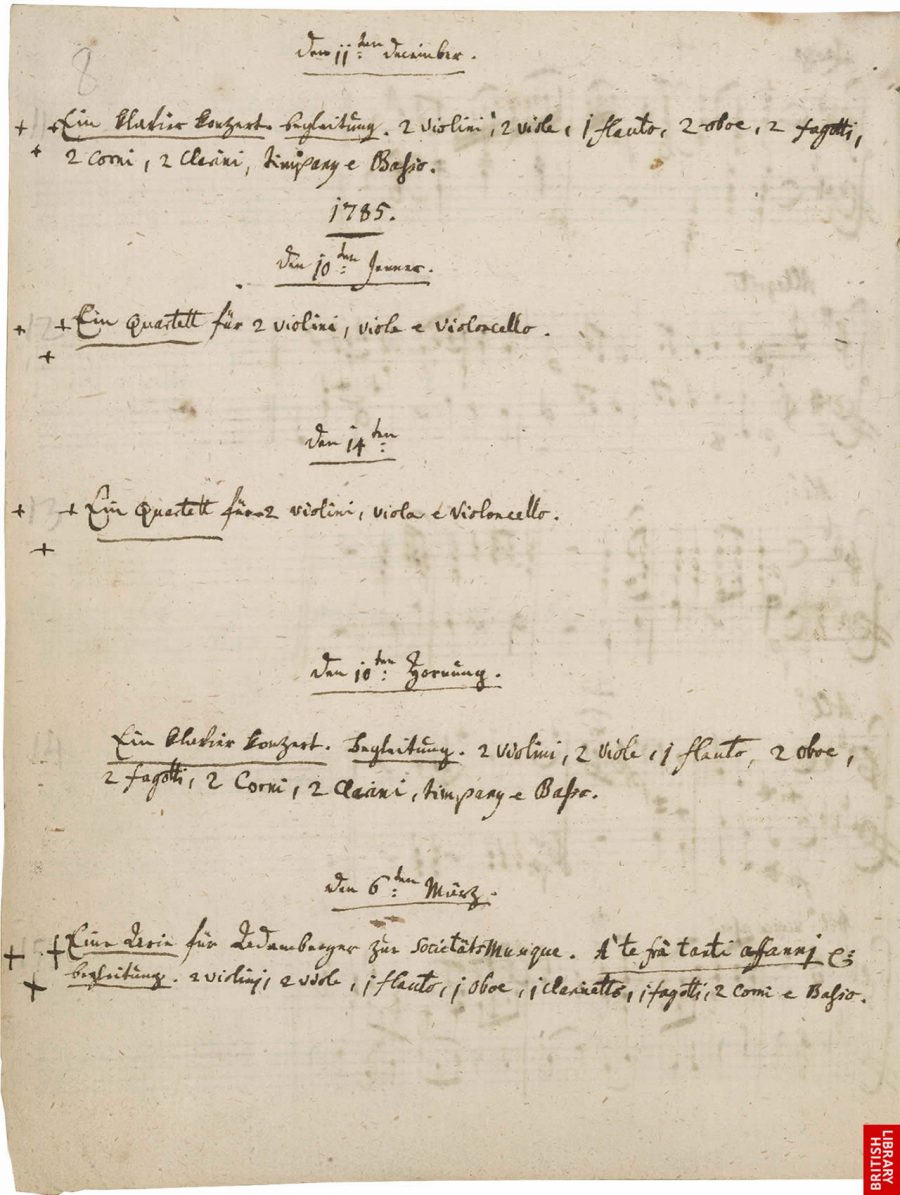 В свободном доступе 120 часов музыки Моцарта и его личный дневник