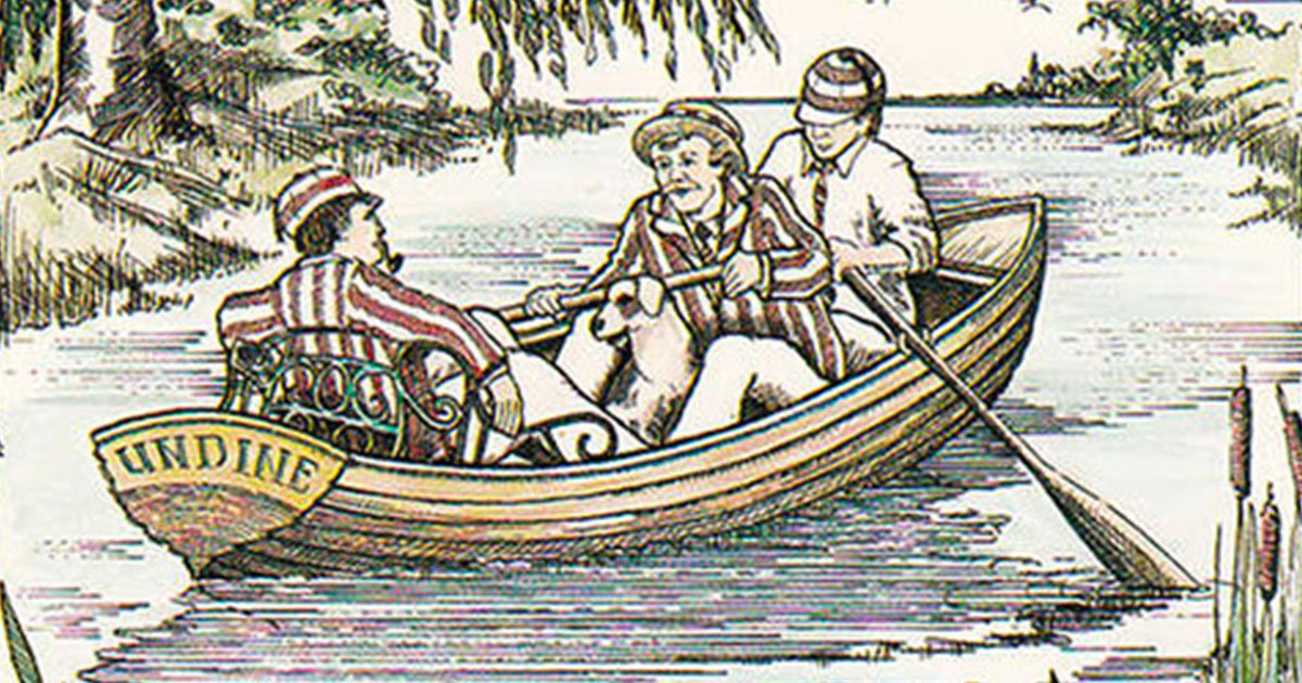 В лодке писатель. Трое в лодке иллюстрации. Три лодки. Лодка рисунок.